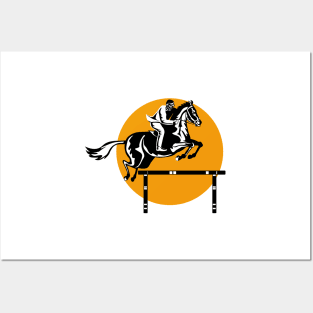 Equestrian on Horse Show Jumping Retro Posters and Art